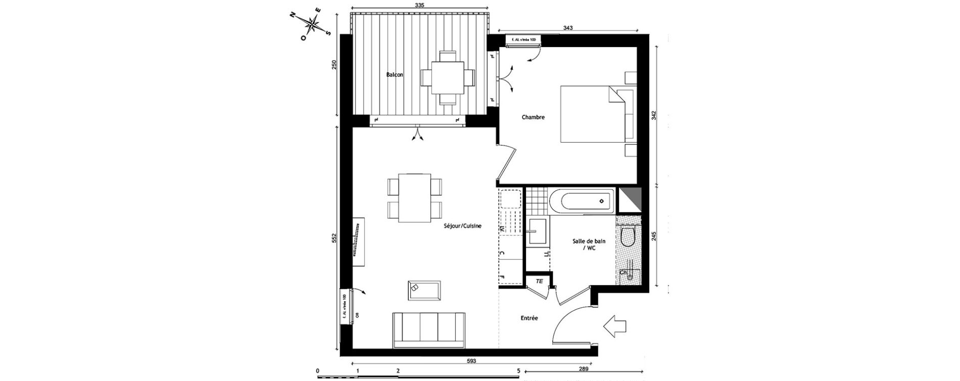 Appartement T2 de 43,06 m2 &agrave; Lyon Pierre valdo (5eme)