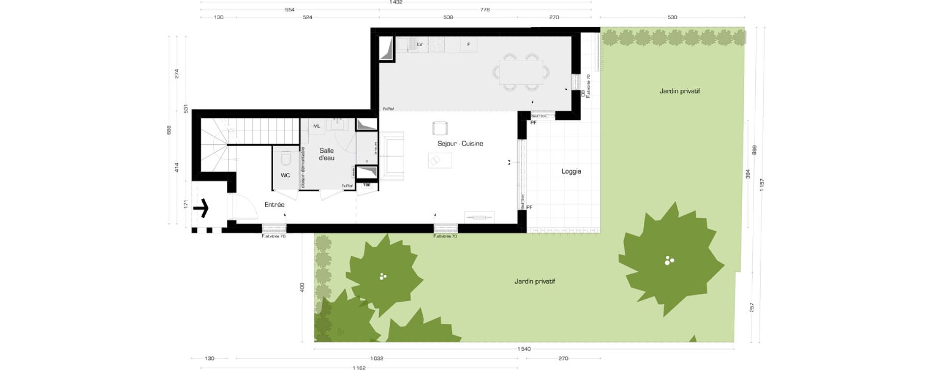 Duplex T5 de 122,83 m2 &agrave; Lyon Montchat (3&egrave;me)