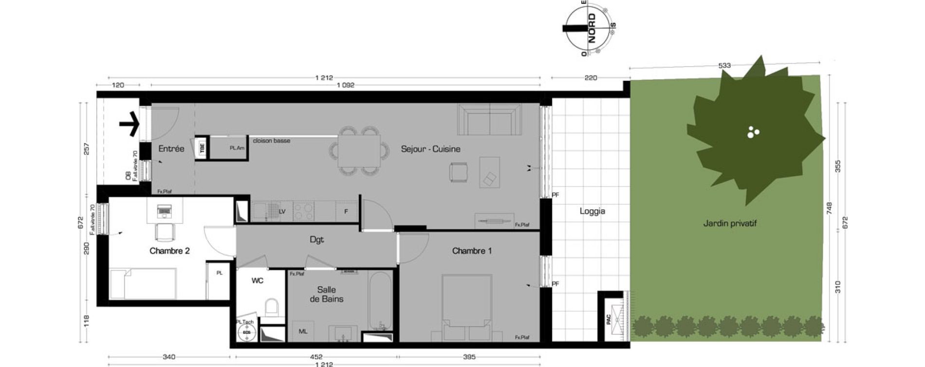 Appartement T3 de 70,23 m2 &agrave; Lyon Montchat (3&egrave;me)