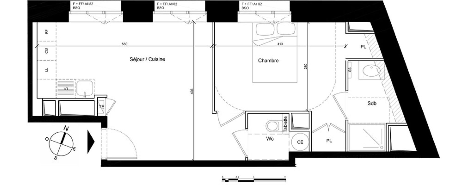Appartement T2 de 41,33 m2 &agrave; Lyon Point-du-jour (5eme)