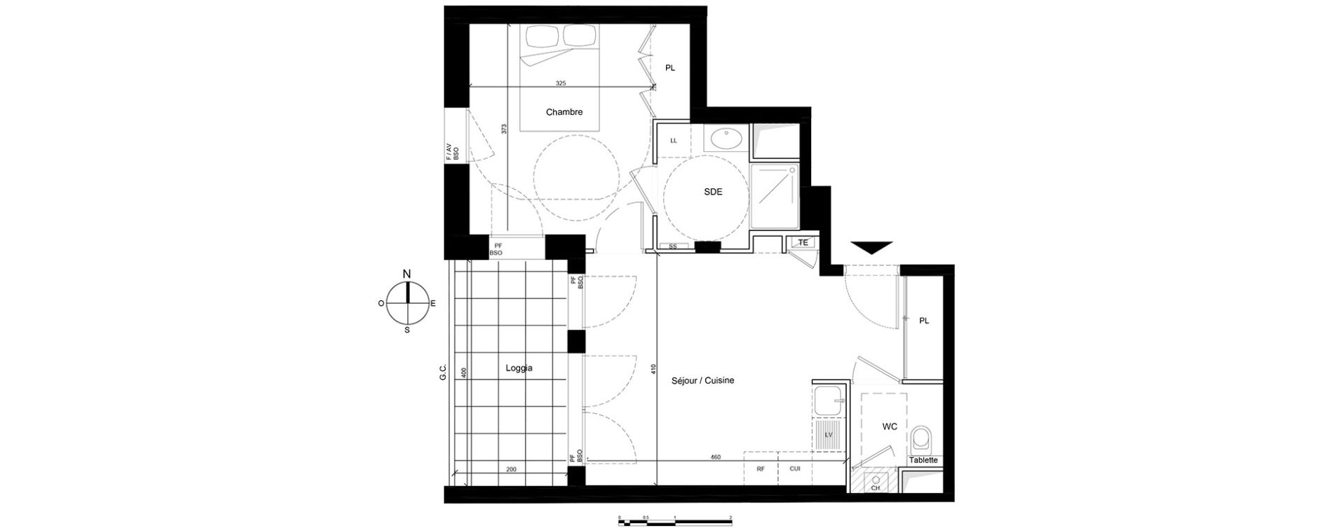 Appartement T2 de 42,92 m2 &agrave; Lyon Point-du-jour (5eme)