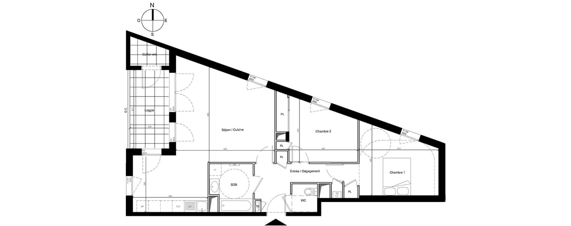 Appartement T3 de 72,35 m2 &agrave; Lyon Point-du-jour (5eme)