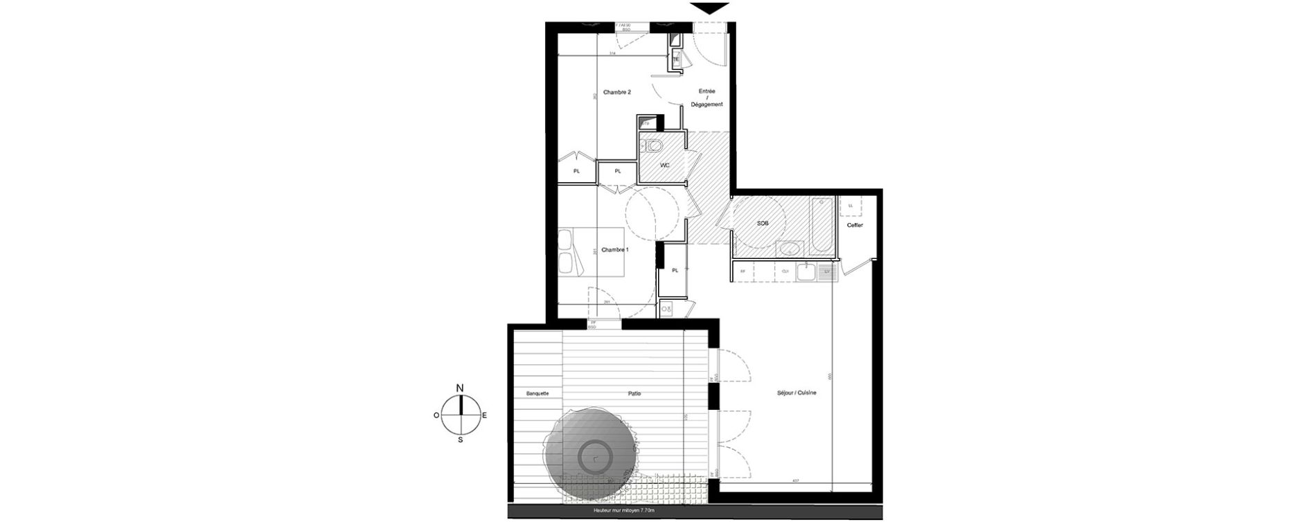 Appartement T3 de 73,75 m2 &agrave; Lyon Point-du-jour (5eme)