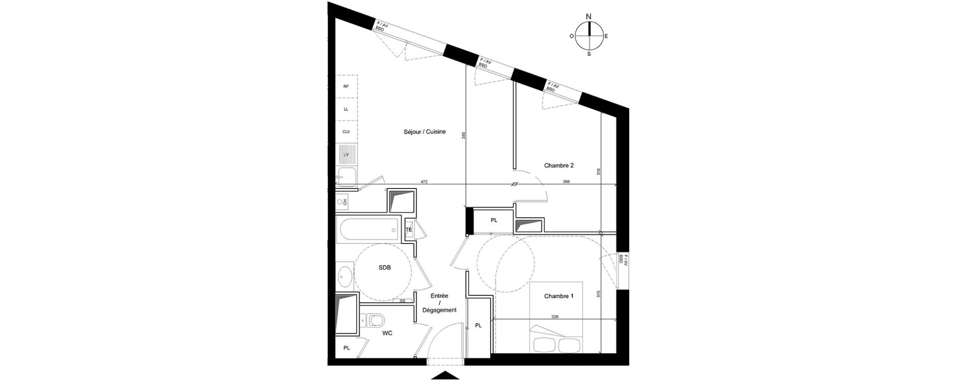 Appartement T3 de 53,67 m2 &agrave; Lyon Point-du-jour (5eme)