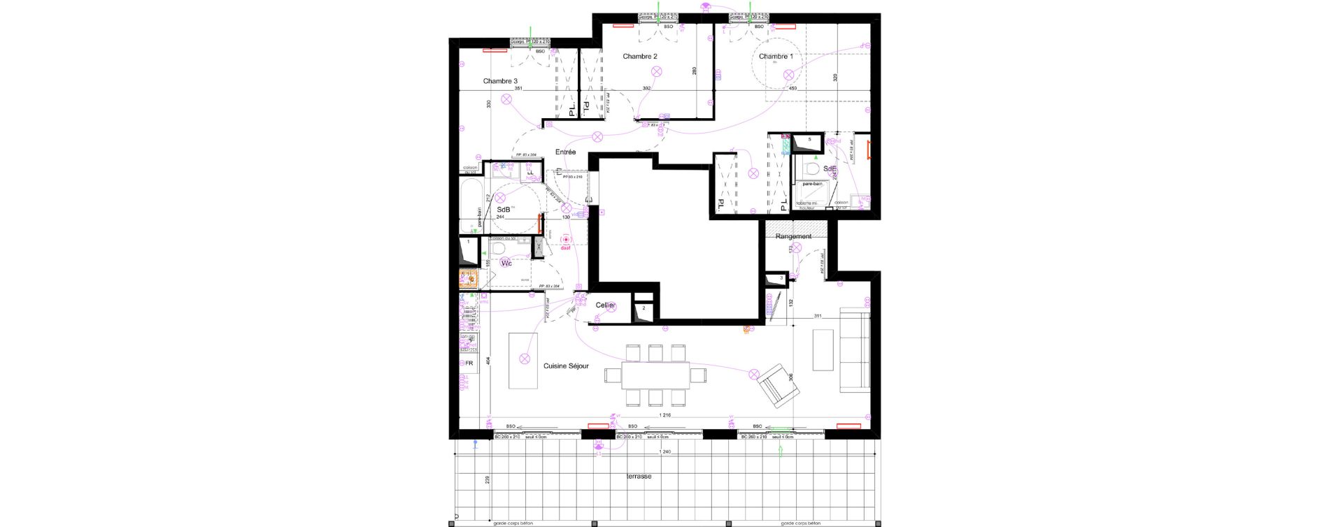Appartement T4 de 112,92 m2 &agrave; Lyon Bellecombe - thiers (6eme)