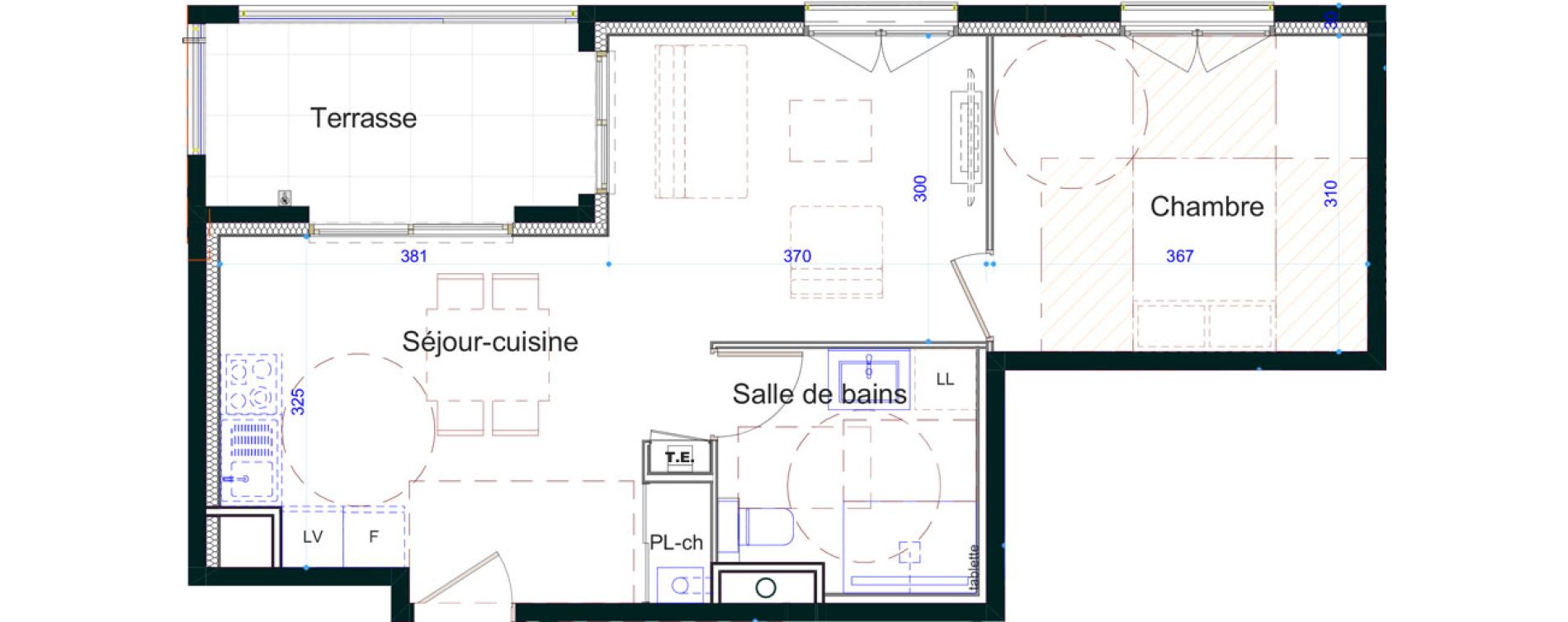 Appartement T2 de 43,22 m2 &agrave; Lyon Point-du-jour (5eme)