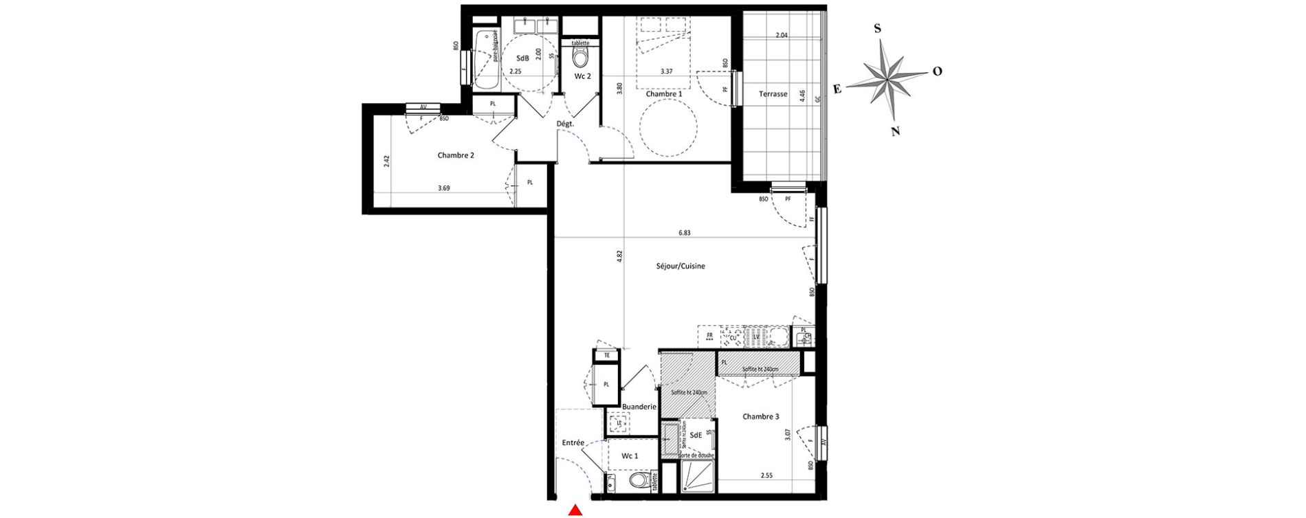 Appartement T4 de 87,44 m2 &agrave; Lyon Point-du-jour (5eme)