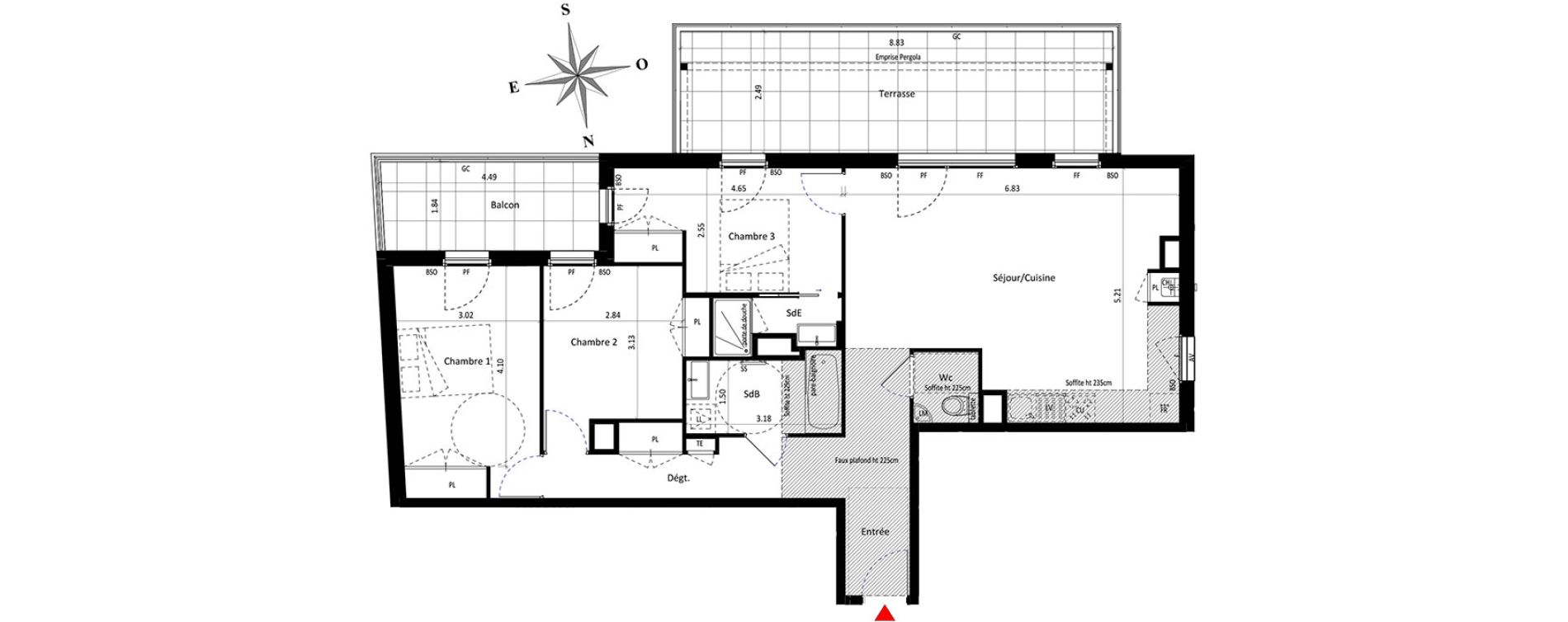 Appartement T4 de 88,67 m2 &agrave; Lyon Point-du-jour (5eme)