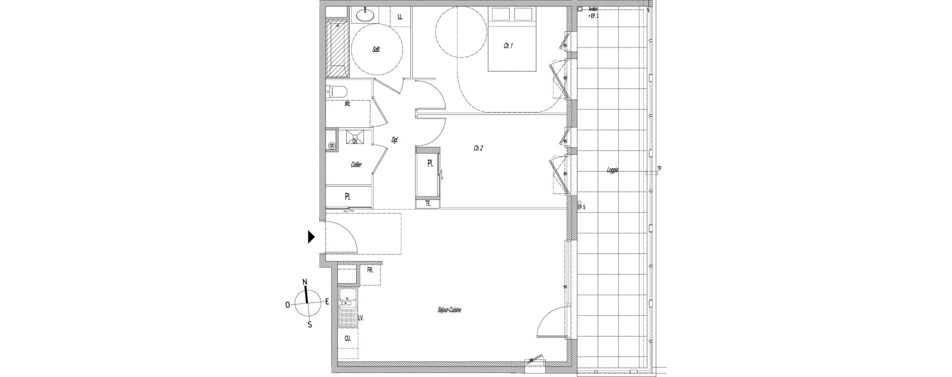 Appartement T3 de 69,55 m2 &agrave; Lyon Baraban (3eme)