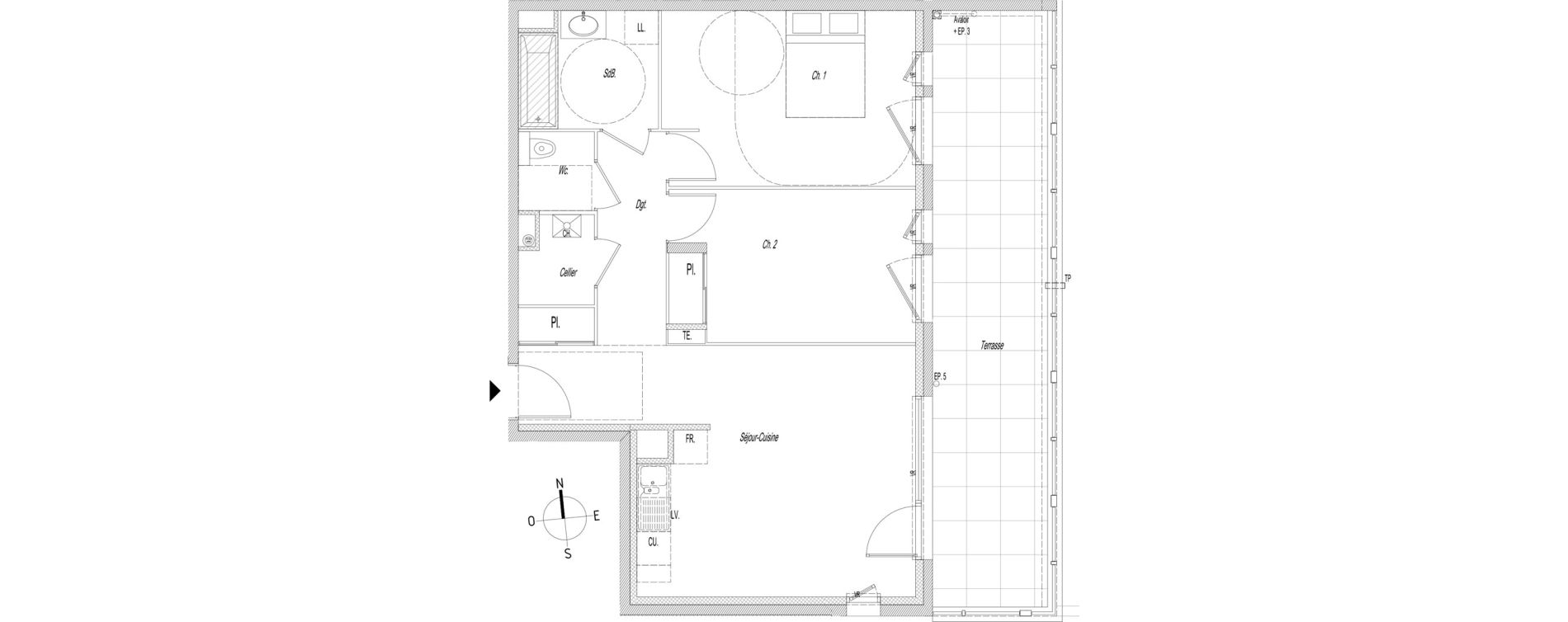 Appartement T3 de 64,15 m2 &agrave; Lyon Baraban (3eme)