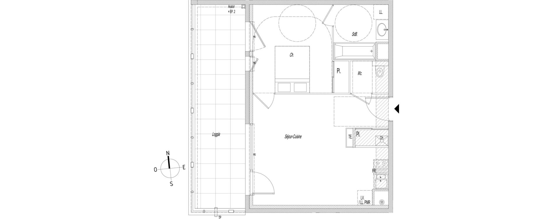Appartement T2 de 42,95 m2 &agrave; Lyon Baraban (3eme)