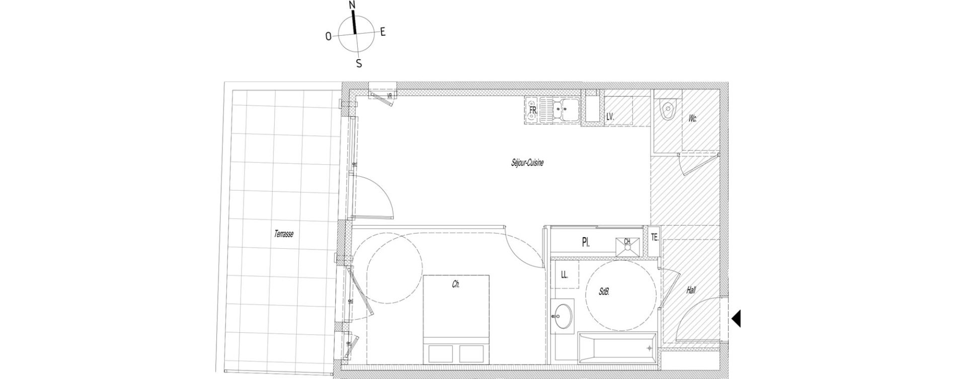 Appartement T2 de 42,90 m2 &agrave; Lyon Baraban (3eme)
