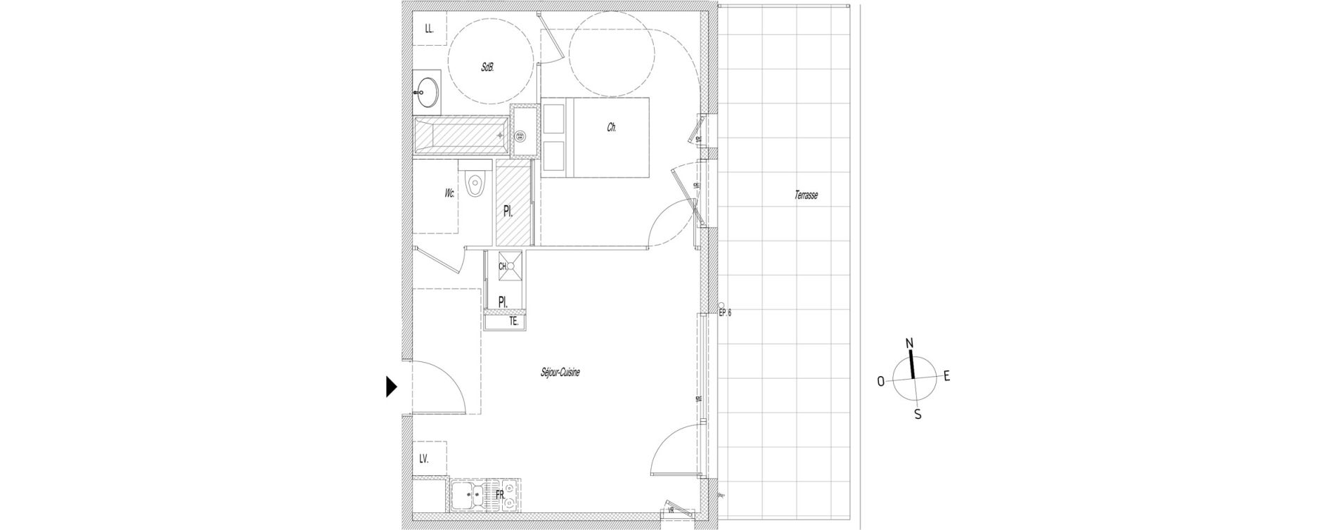 Appartement T2 de 42,45 m2 &agrave; Lyon Baraban (3eme)