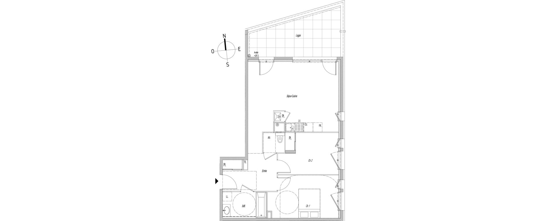 Appartement T3 de 64,30 m2 &agrave; Lyon Baraban (3eme)