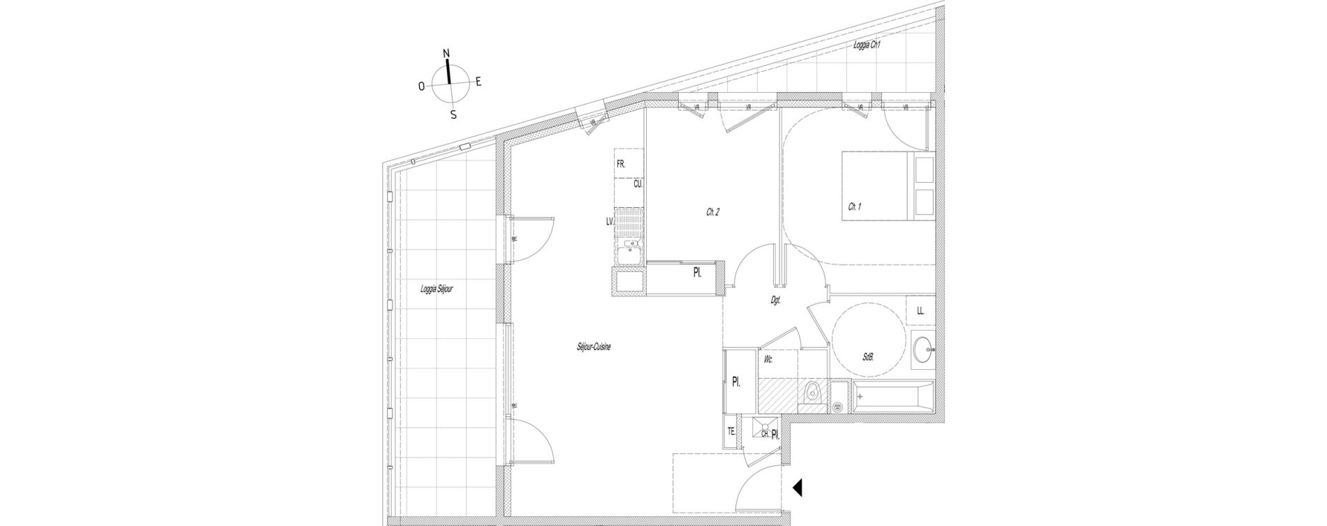 Appartement T3 de 61,95 m2 &agrave; Lyon Baraban (3eme)