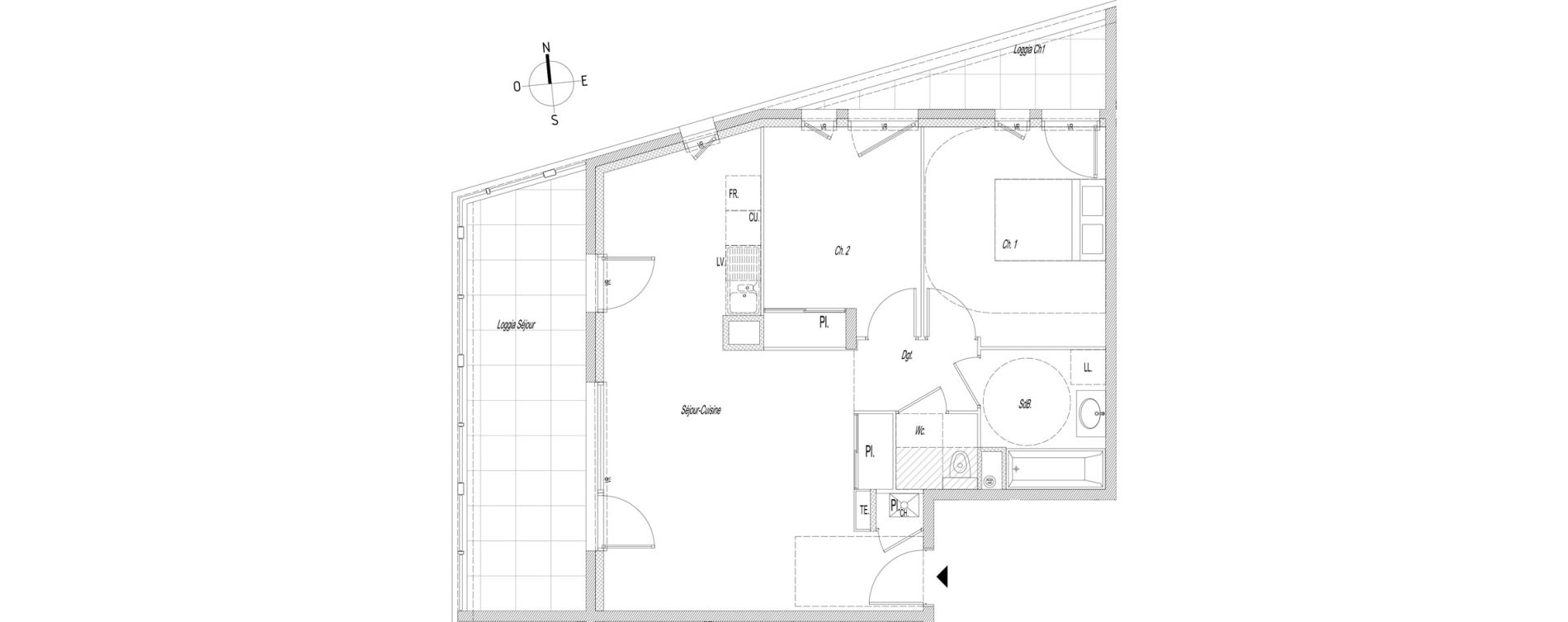 Appartement T3 de 61,95 m2 &agrave; Lyon Baraban (3eme)