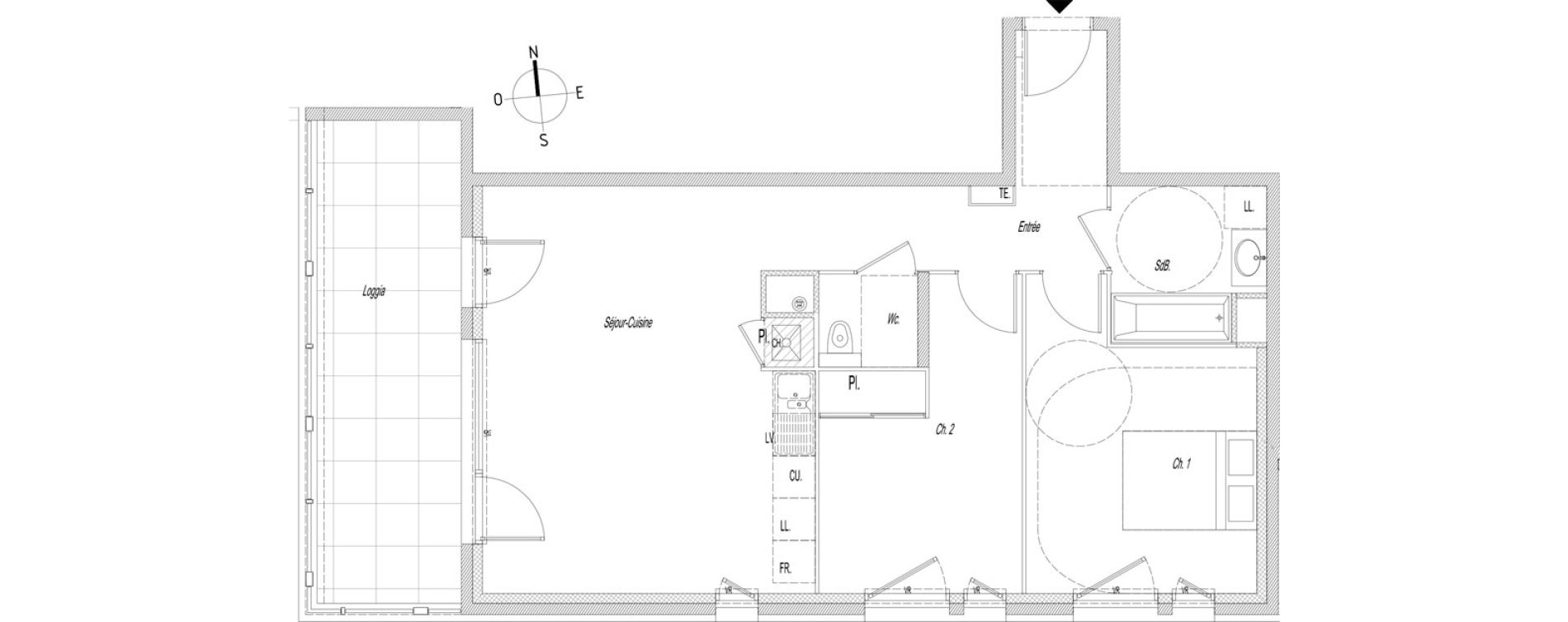 Appartement T3 de 64,20 m2 &agrave; Lyon Baraban (3eme)