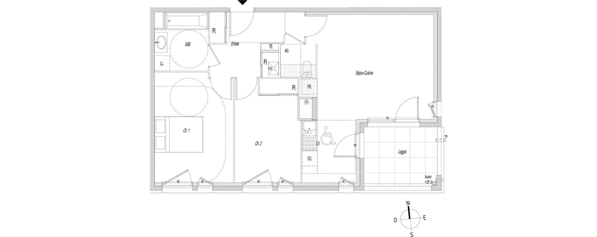 Appartement T3 de 63,45 m2 &agrave; Lyon Baraban (3eme)