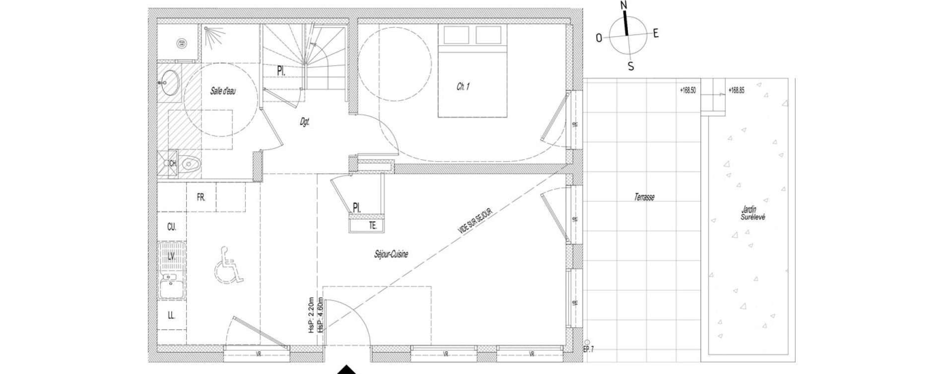 Duplex T4 de 80,50 m2 &agrave; Lyon Baraban (3eme)