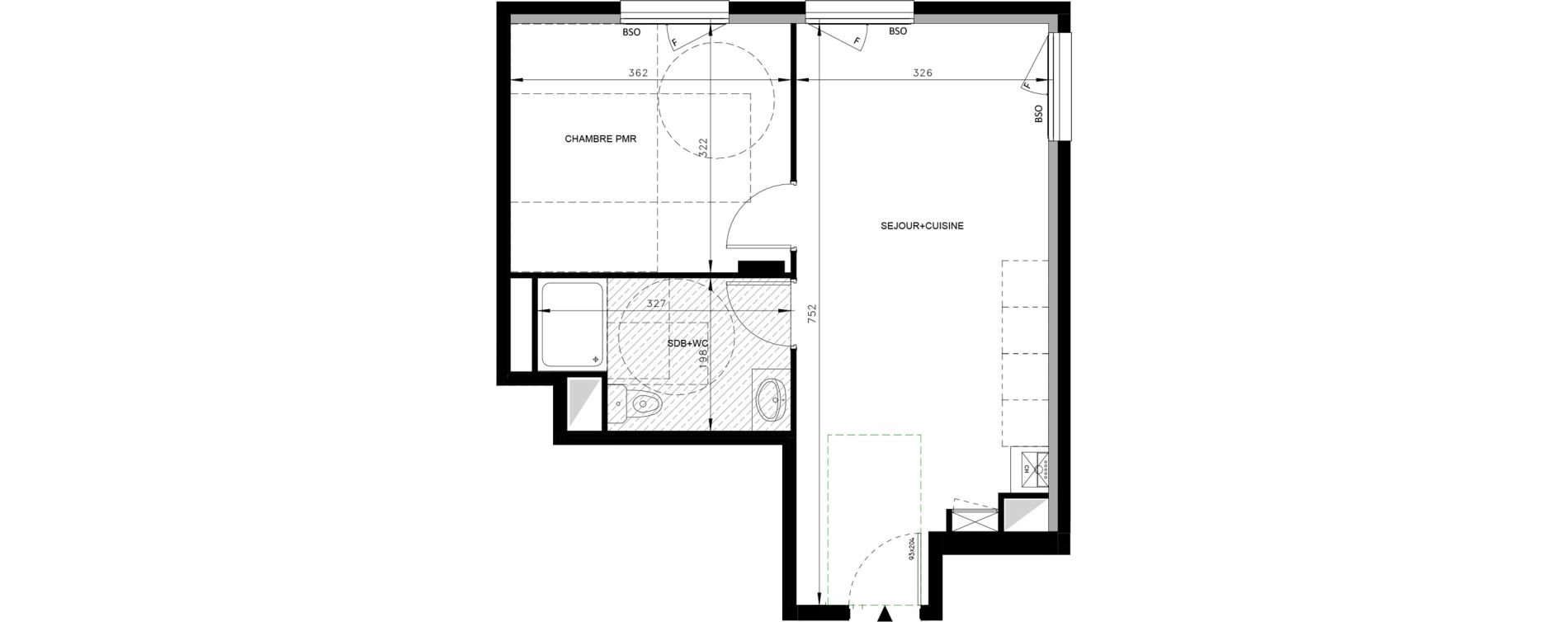 Appartement T2 de 40,01 m2 &agrave; Lyon Brotteaux (6eme)