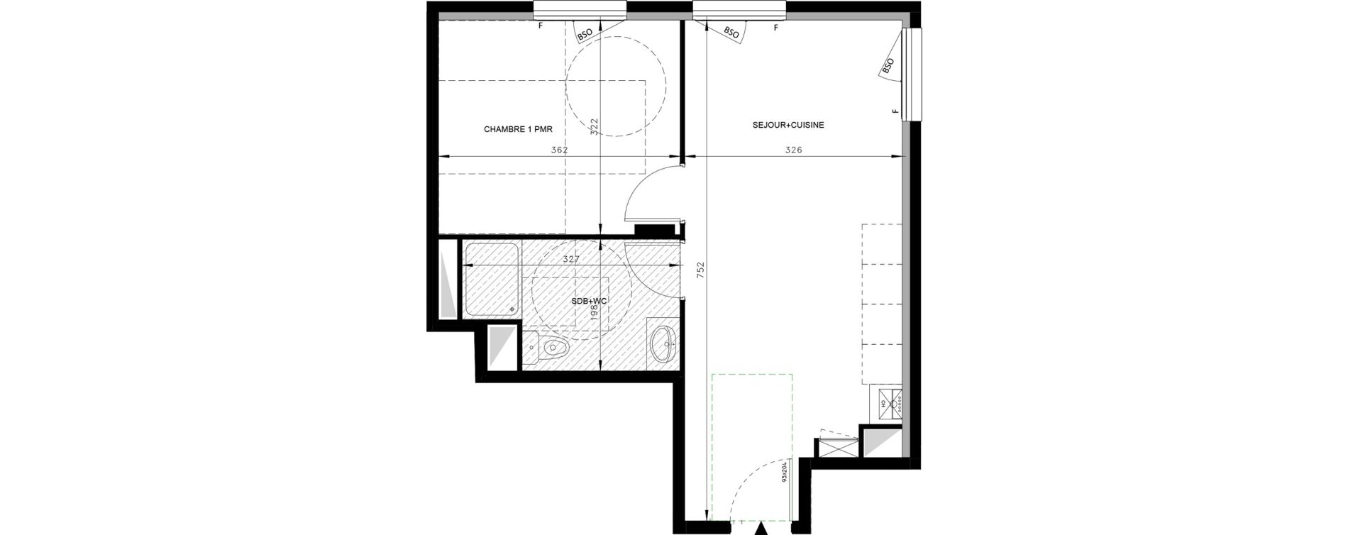 Appartement T2 de 40,01 m2 &agrave; Lyon Brotteaux (6eme)