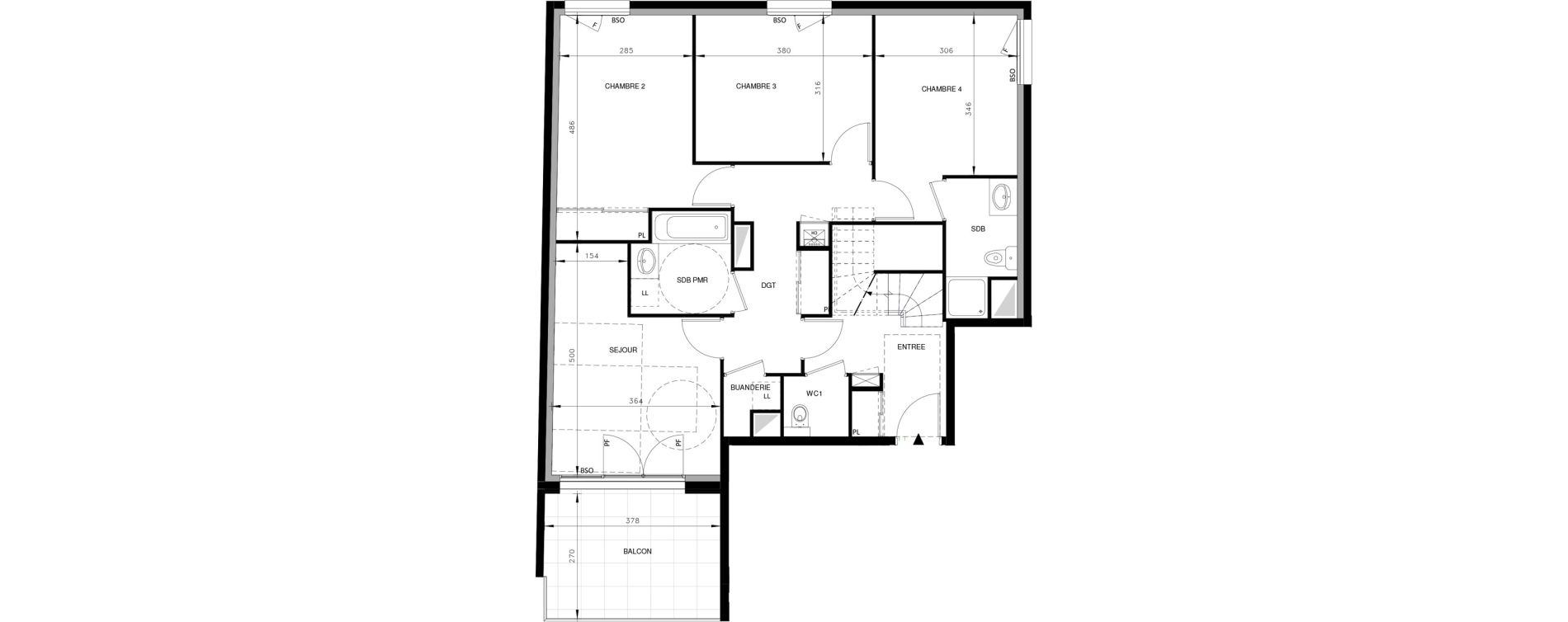 Duplex T5 de 114,15 m2 &agrave; Lyon Brotteaux (6eme)