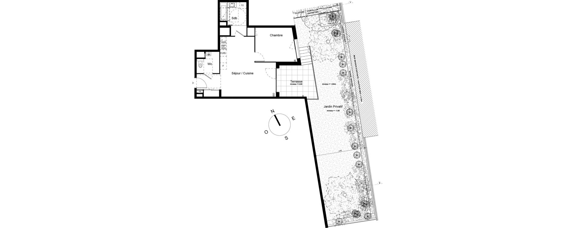 Appartement T2 de 49,08 m2 &agrave; Lyon Grand trou (8eme)