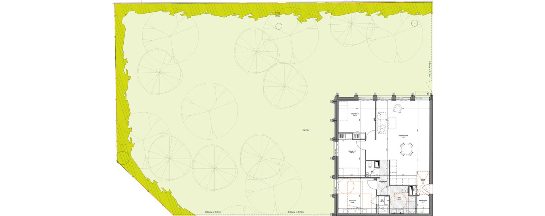 Appartement T4 de 90,59 m2 &agrave; Lyon La plaine charcot (5eme)