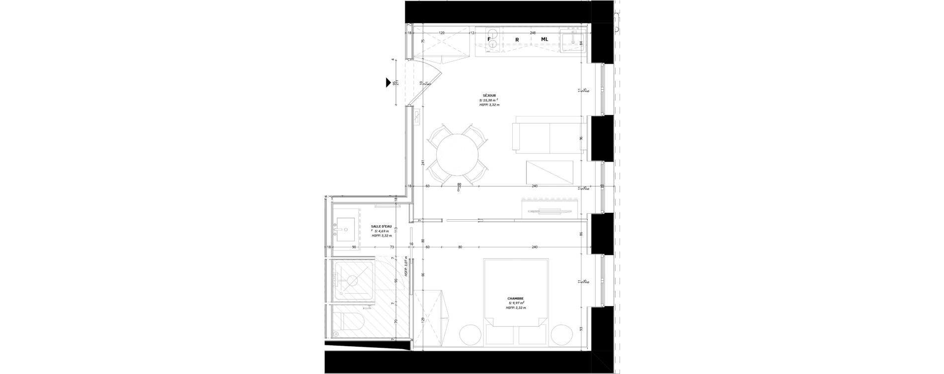 Appartement T2 de 30,04 m2 &agrave; Lyon Juliette r&eacute;camier (6eme)