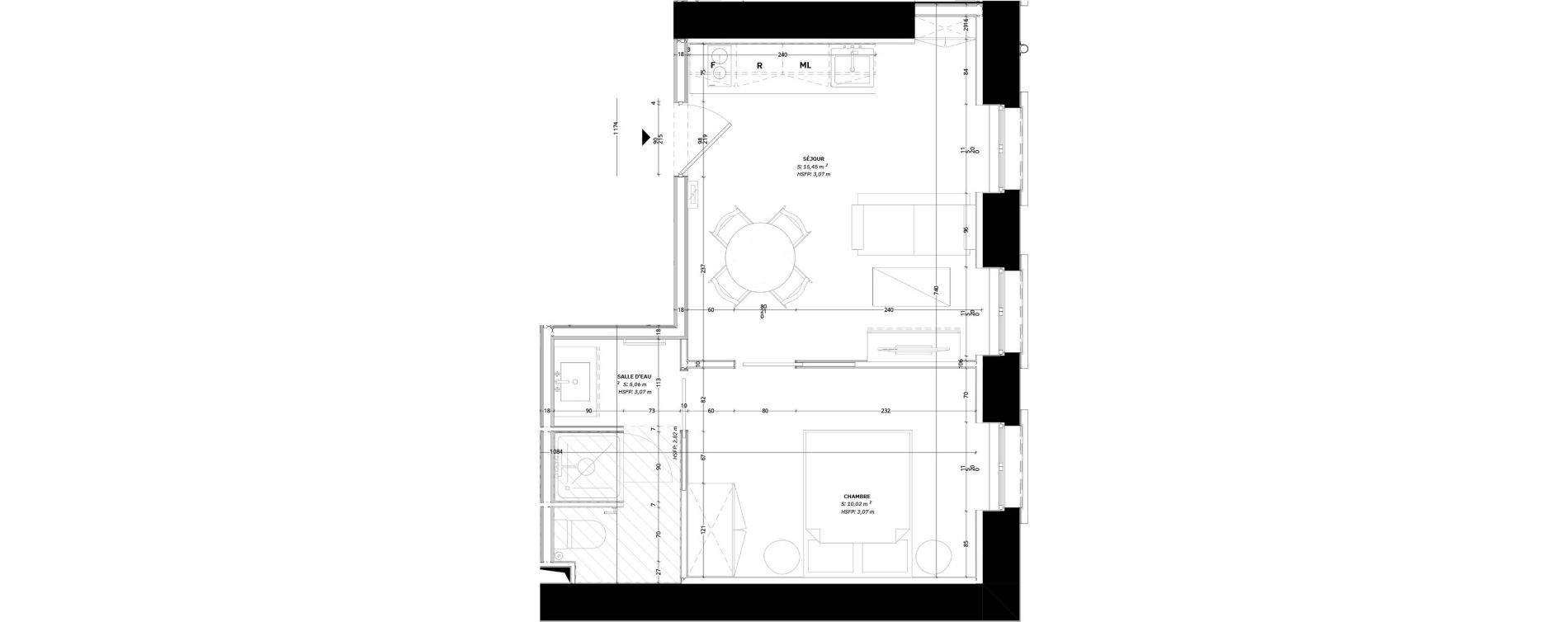 Appartement T1 de 21,87 m2 &agrave; Lyon Juliette r&eacute;camier (6eme)