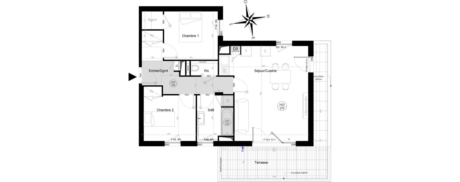 Appartement T3 de 66,20 m2 &agrave; Lyon Point-du-jour (5eme)