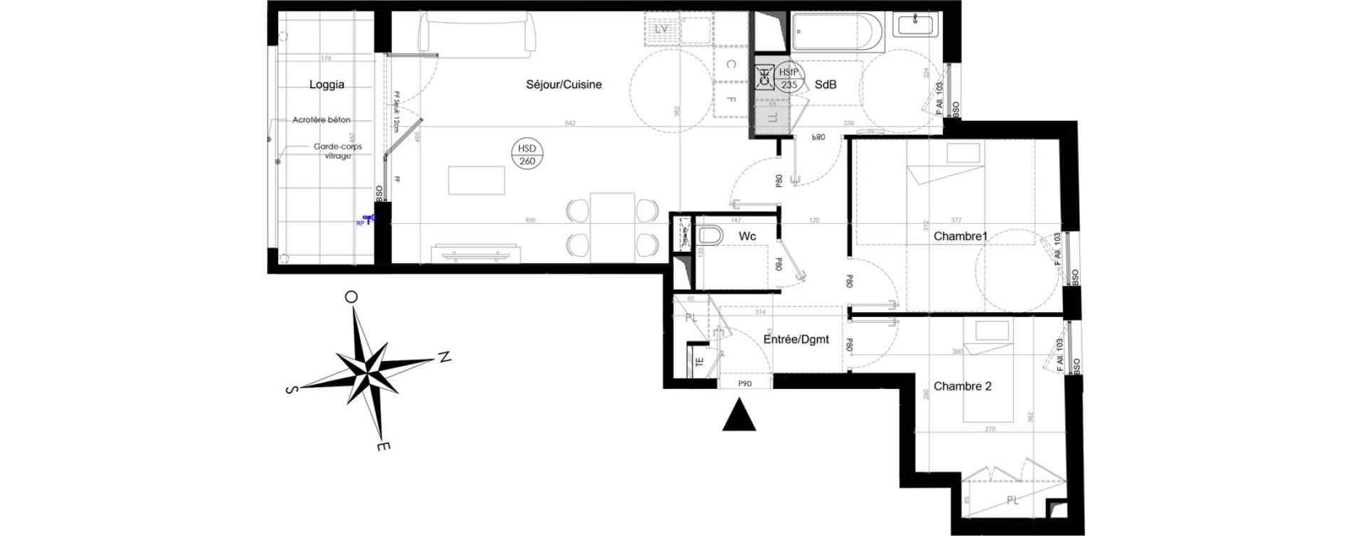 Appartement T3 de 67,20 m2 &agrave; Lyon Point-du-jour (5eme)