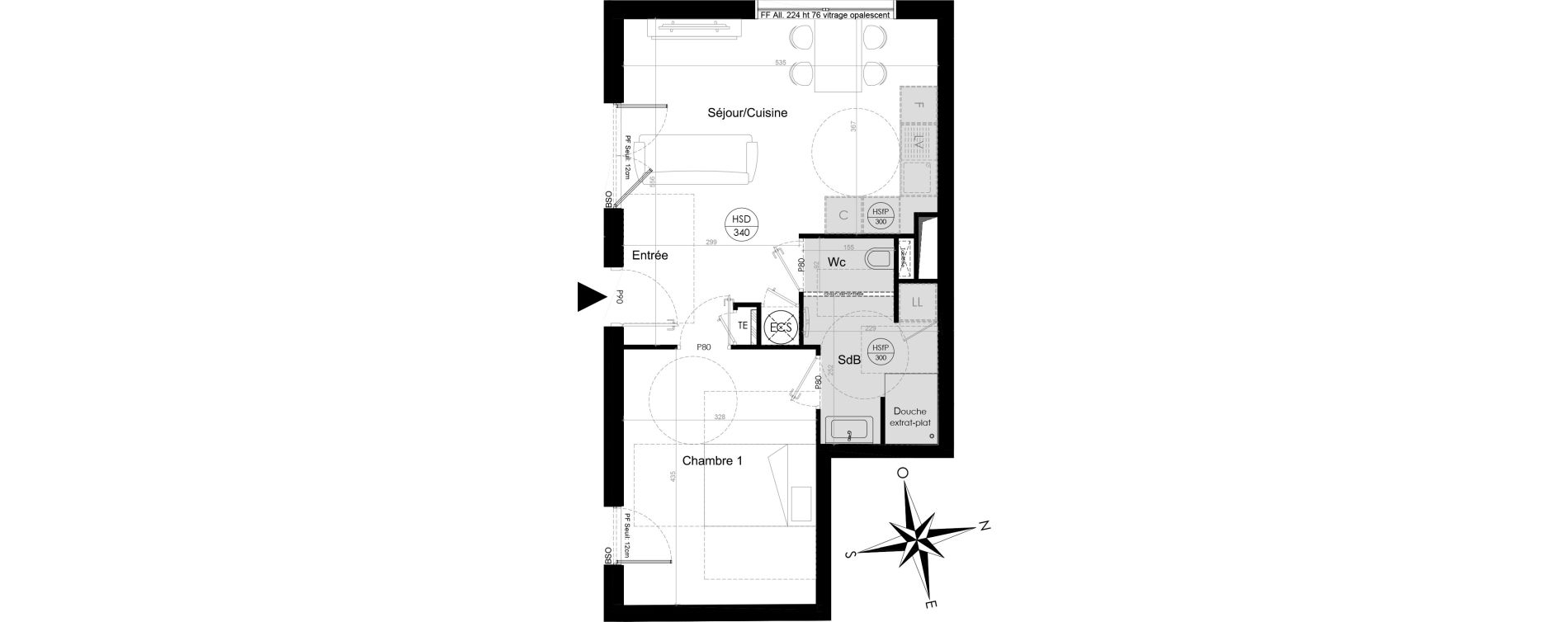 Appartement T2 de 45,80 m2 &agrave; Lyon Point-du-jour (5eme)