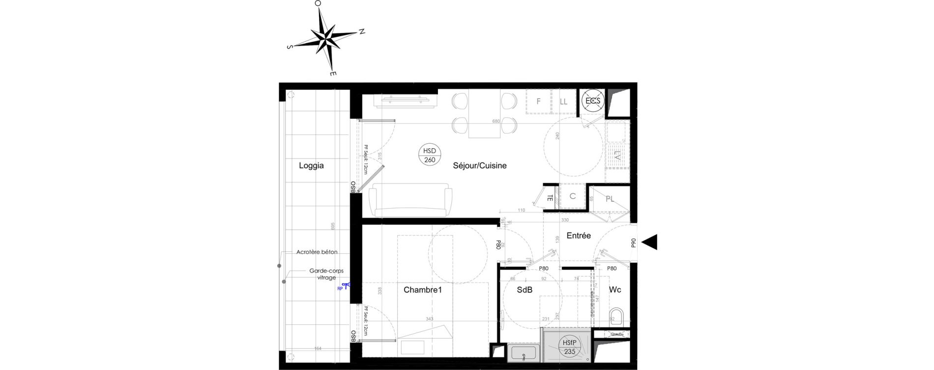 Appartement T2 de 43,40 m2 &agrave; Lyon Point-du-jour (5eme)