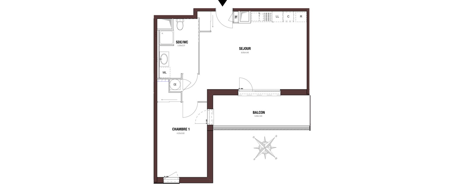 Appartement T2 de 48,04 m2 &agrave; Lyon La plaine (8eme)