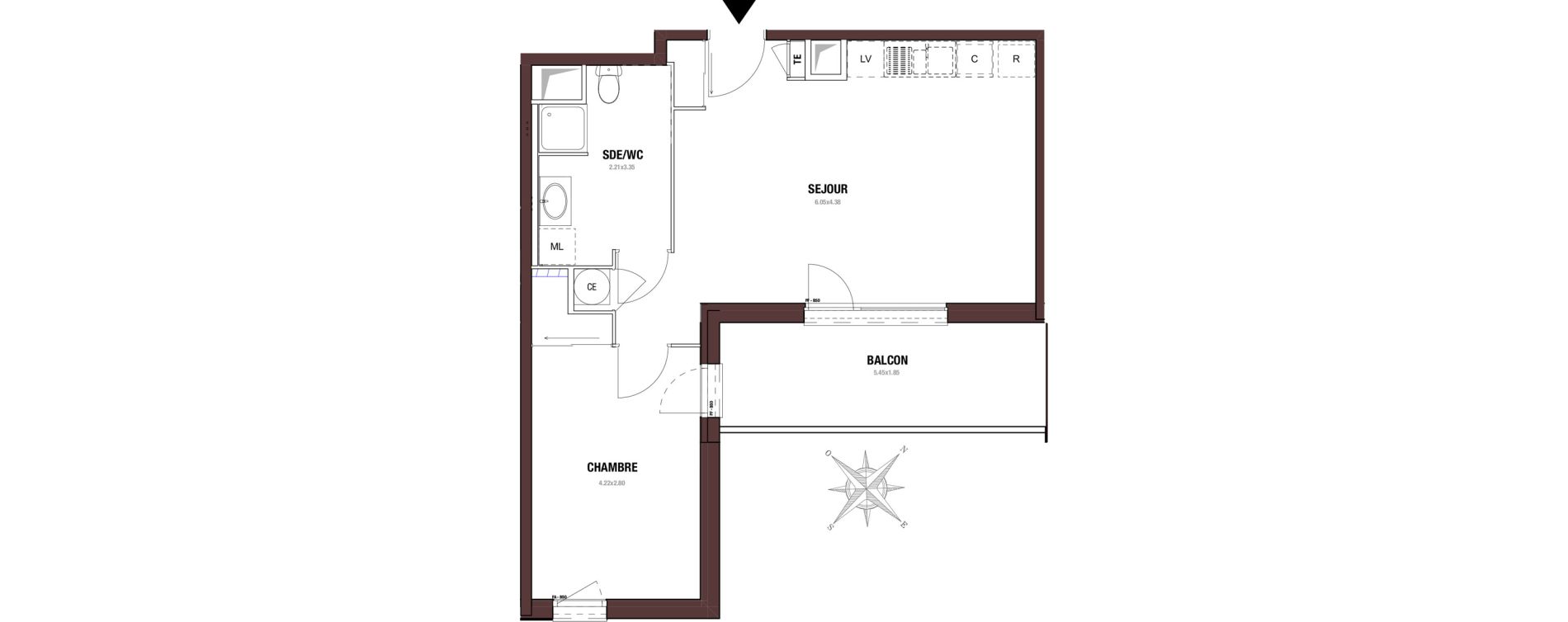 Appartement T2 de 48,01 m2 &agrave; Lyon La plaine (8eme)