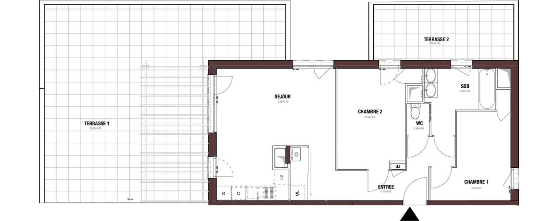 Appartement T3 de 62,11 m2 &agrave; Lyon La plaine (8eme)