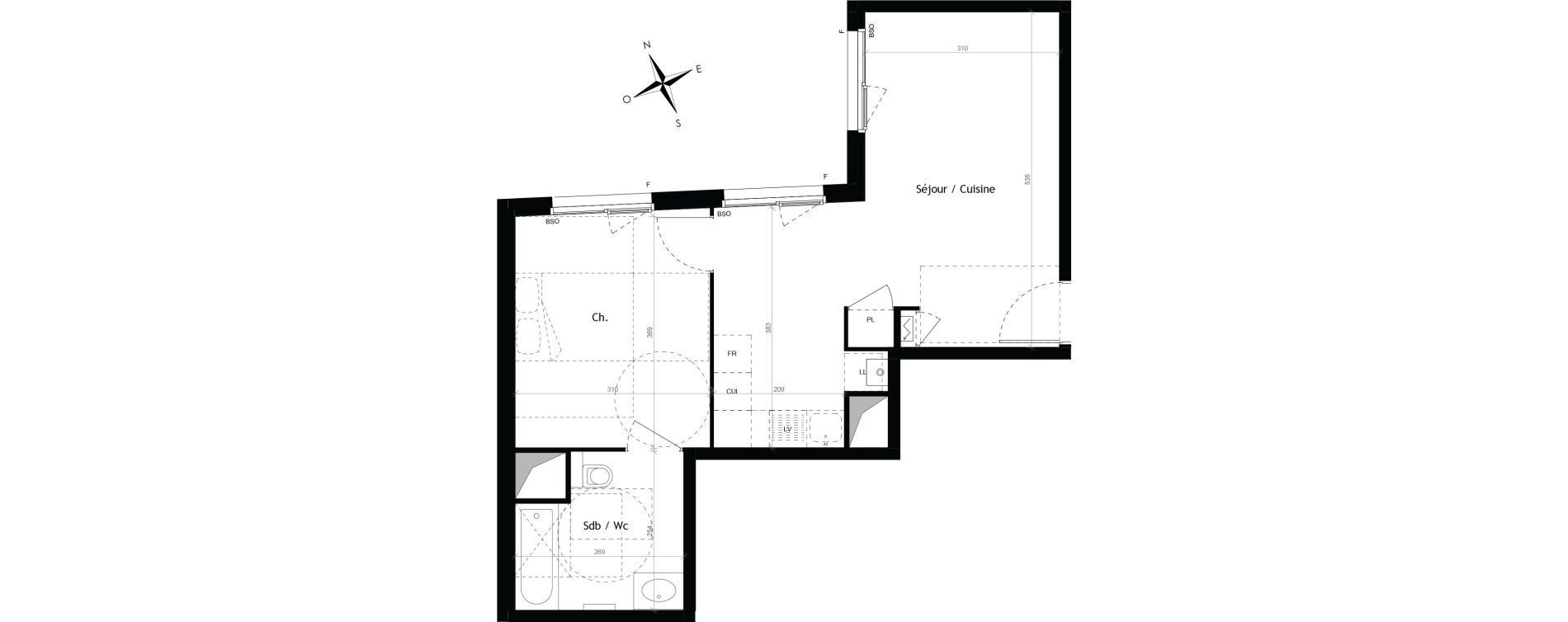 Appartement T2 de 43,40 m2 &agrave; Lyon Vaise (9eme)