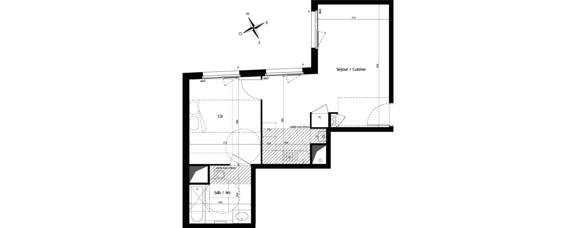 Appartement T2 de 43,40 m2 &agrave; Lyon Vaise (9eme)