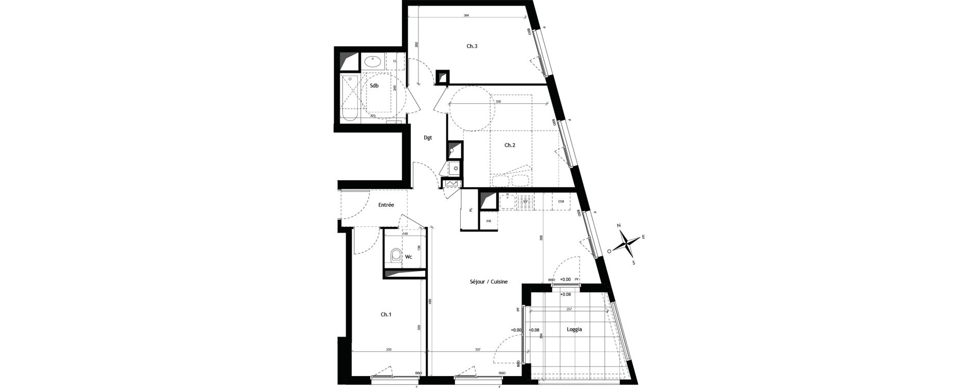 Appartement T4 de 74,05 m2 &agrave; Lyon Vaise (9eme)