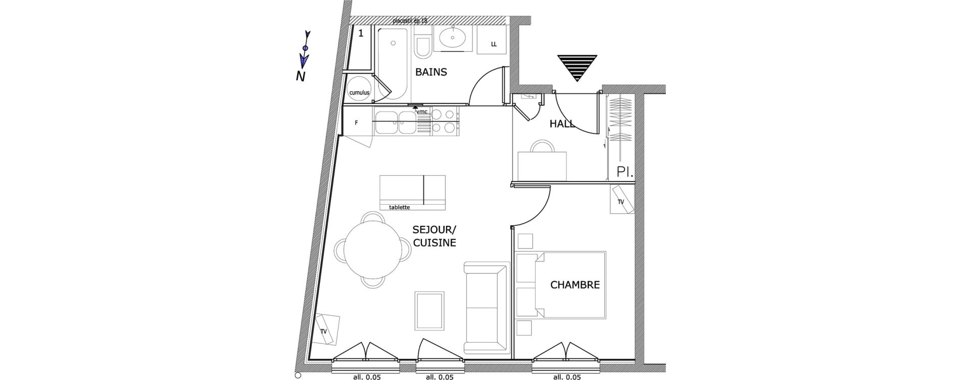 Appartement T2 de 38,13 m2 &agrave; Lyon La croix-rousse (1er/4eme)