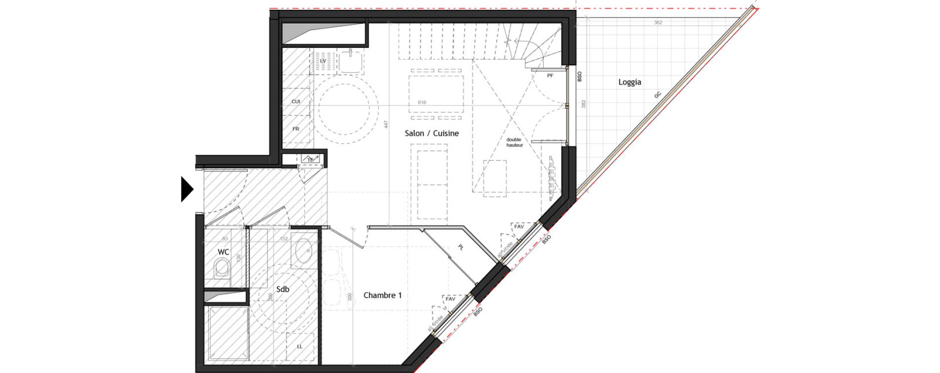 Duplex T3 de 71,00 m2 &agrave; Lyon Vaise (9eme)