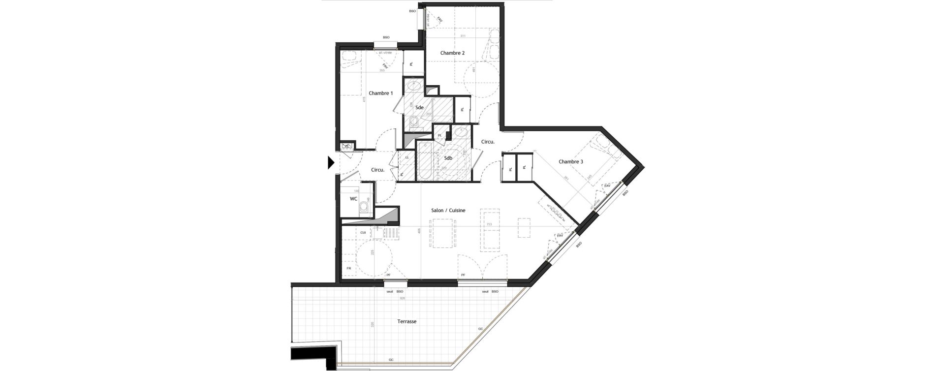 Appartement T4 de 89,20 m2 &agrave; Lyon Vaise (9eme)