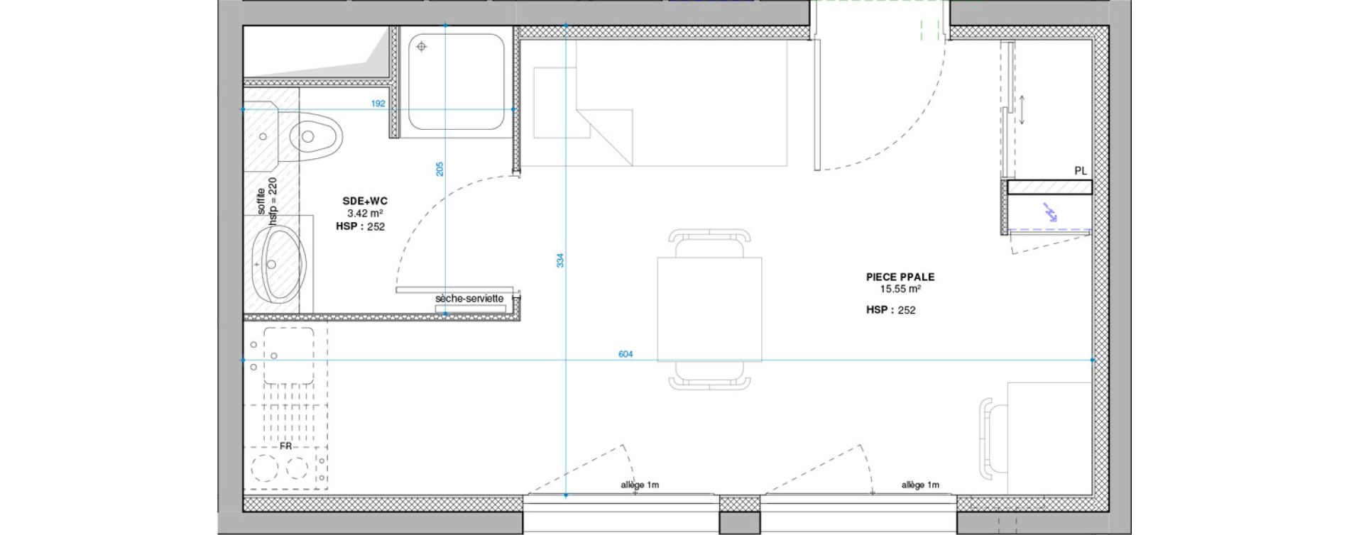 Studio de 18,97 m2 &agrave; Lyon Grand trou (8eme)