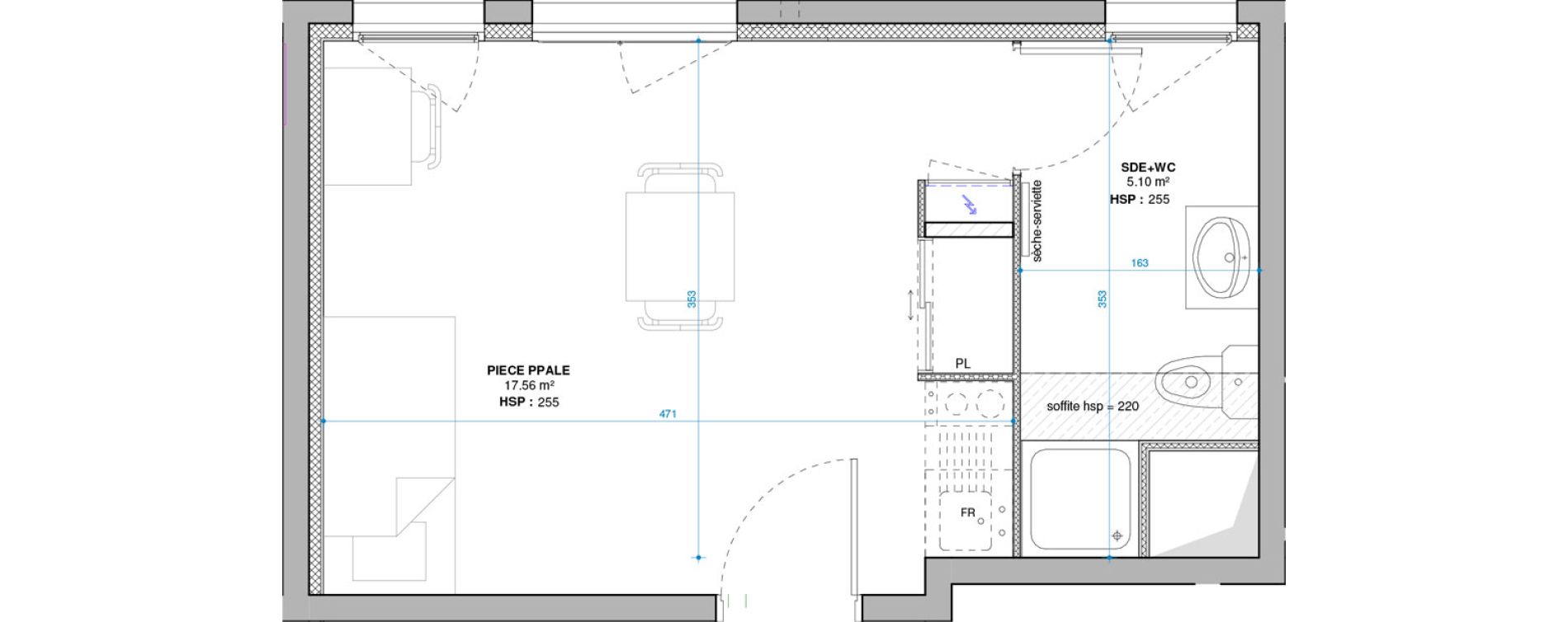 Studio de 22,66 m2 &agrave; Lyon Grand trou (8eme)