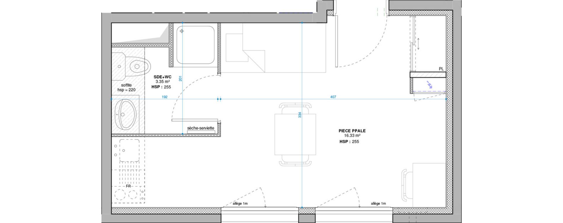 Studio de 19,68 m2 &agrave; Lyon Grand trou (8eme)