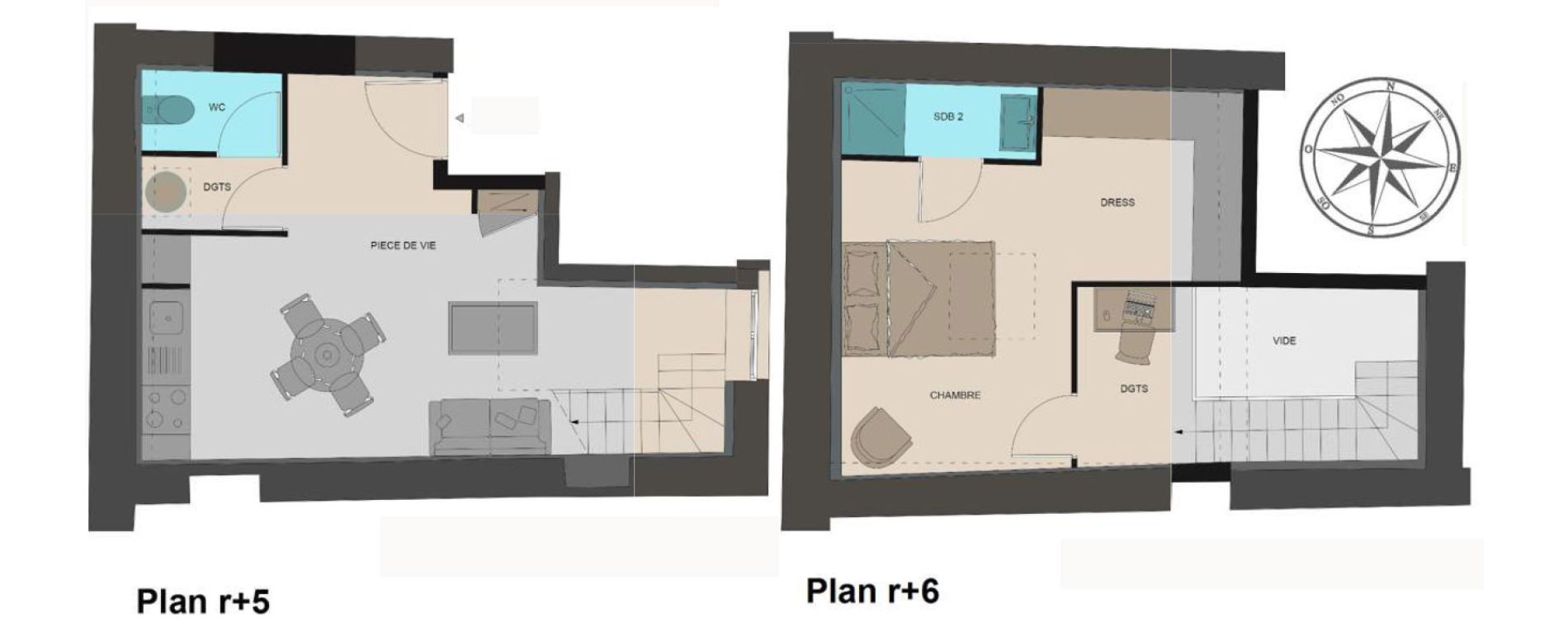 Appartement T2 de 44,95 m2 &agrave; Lyon Griffon - royale (1er)