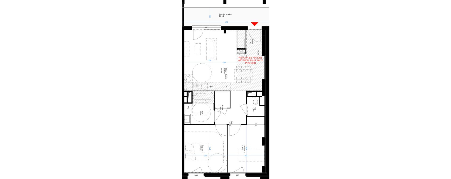 Appartement T3 de 66,90 m2 &agrave; Lyon Girondins (7eme)