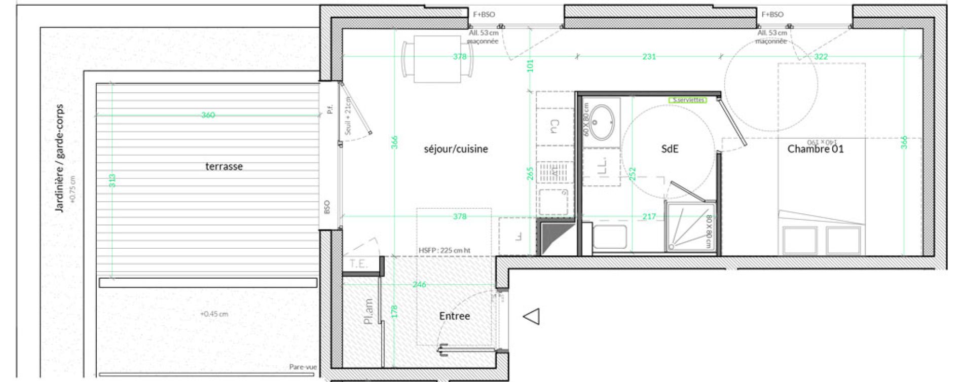 Appartement T1 de 37,30 m2 &agrave; Lyon Genton - ranvier (8eme)