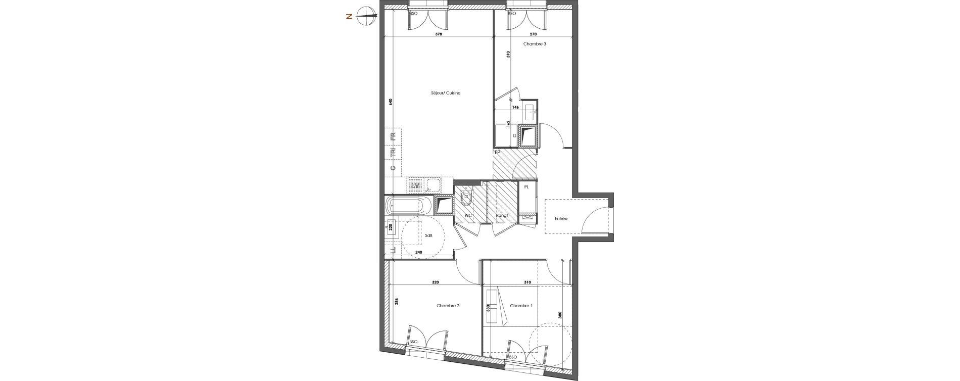 Appartement T4 de 76,49 m2 &agrave; Lyon Gerland (7eme)